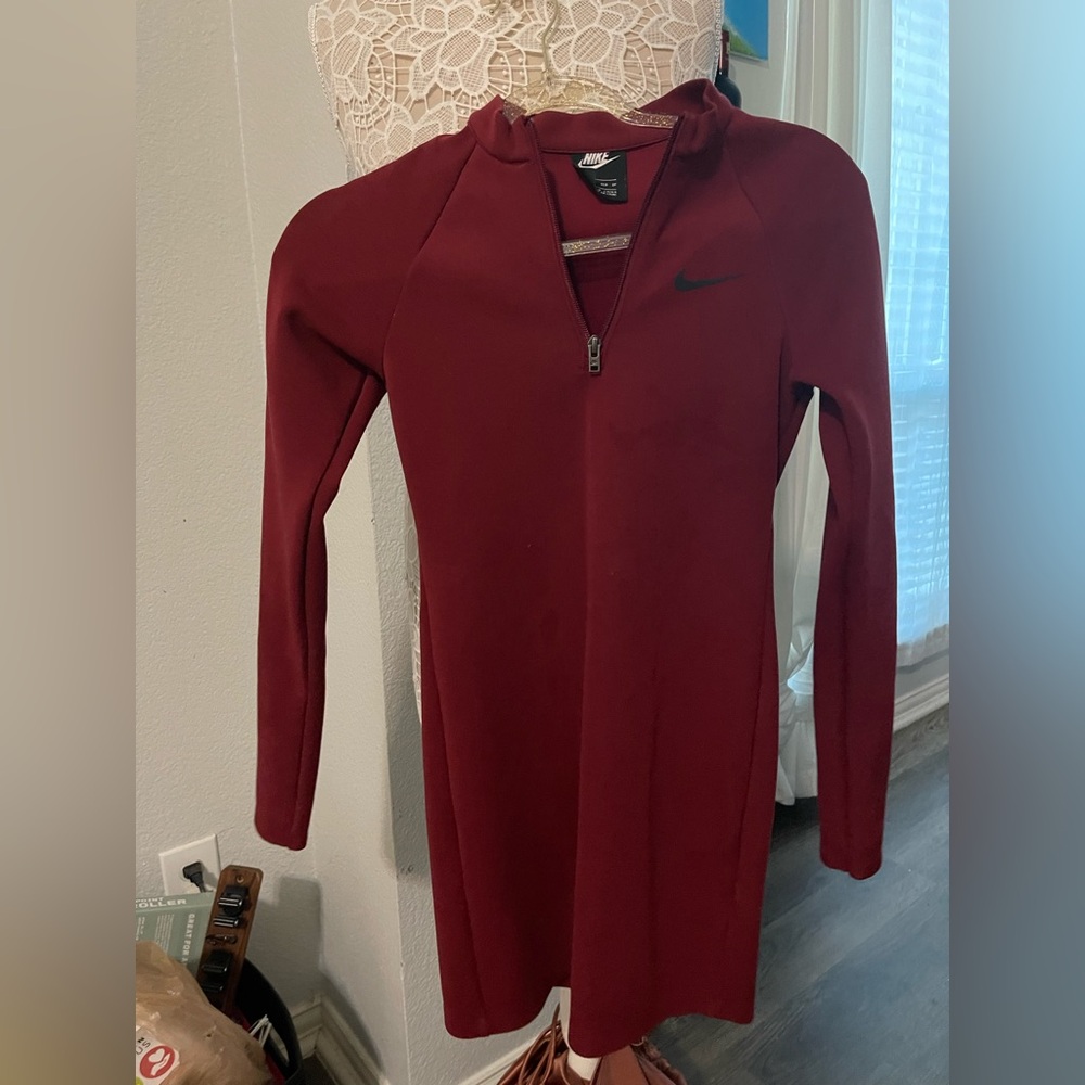 Nike Women's Burgundy Long Sleeve Dress